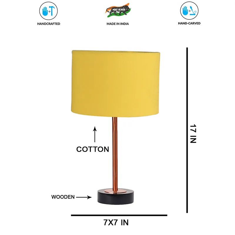 Cotin I Rodin Wooden Table Lamp - Yellow,Copper,Black media 7