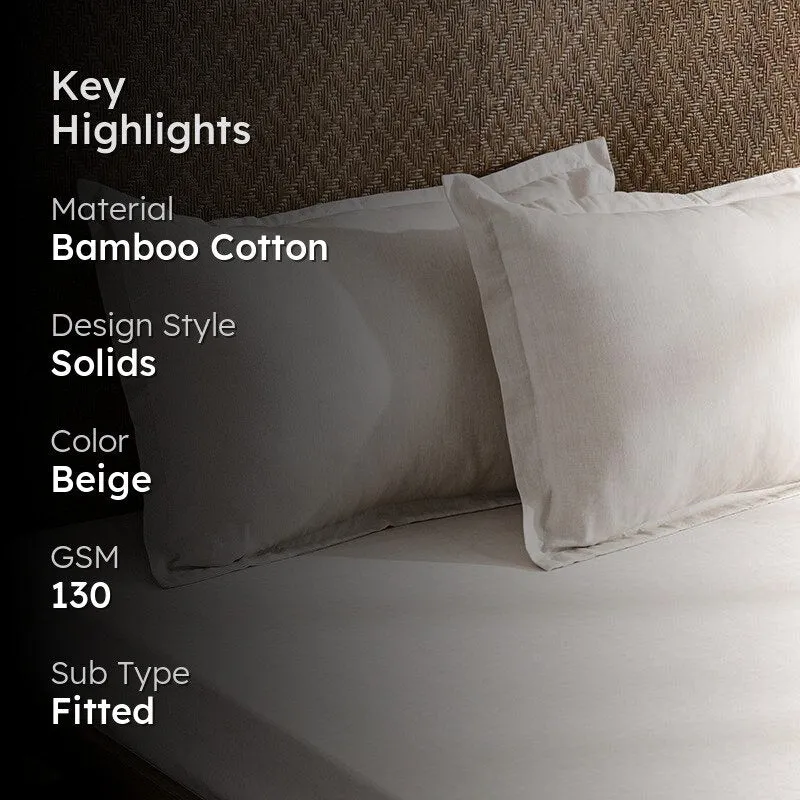 Lunar Weaves Bed Sheet - Birch Bamboo Cotton Bedsheet - 130 GSM media 2