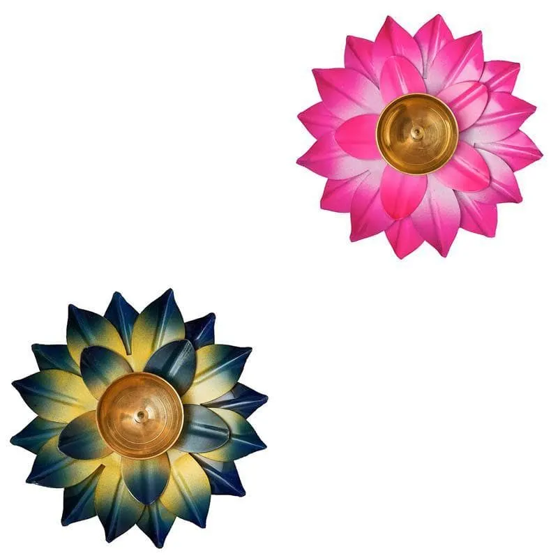 Sacred Bloom Diya- Set Of Two media 3