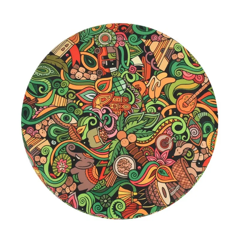 Bloomscape Abstract Velvet Pouffe - Multicolor media 5