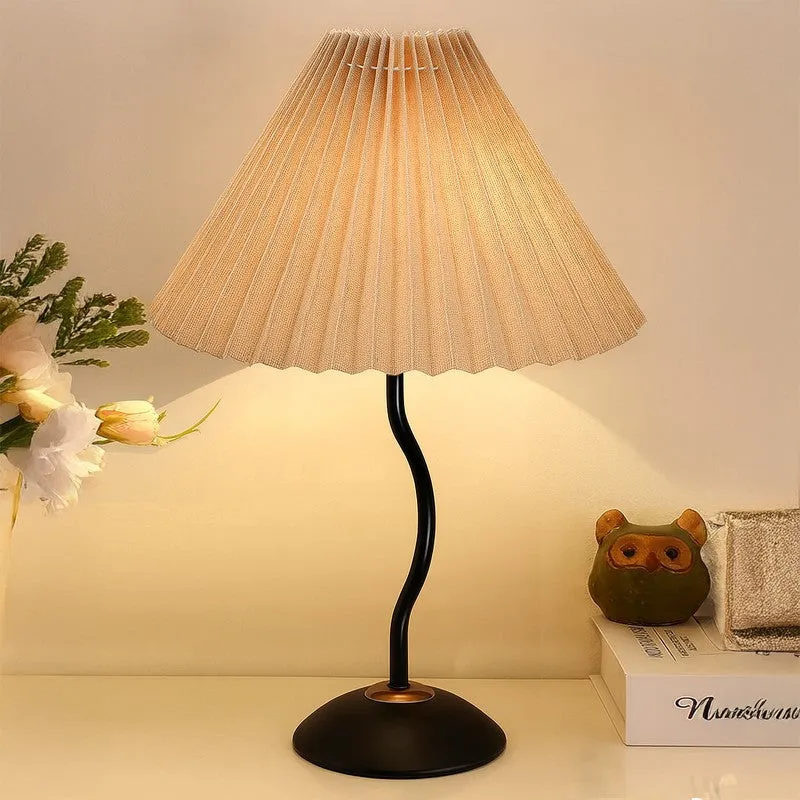 WoodAura Rustic Wooden Metal Table Lamp - Brown media 1