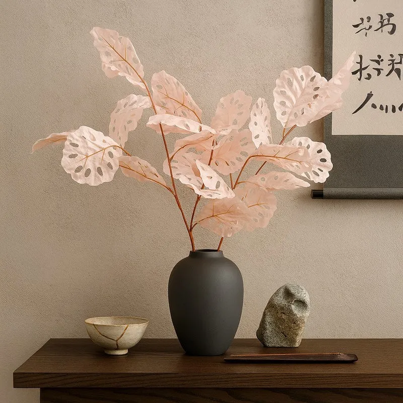 Graceful Petals(Beige) Durable & Decorative Faux Flowers - Set Of Two media 1