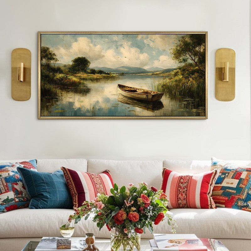 Vintage Serenity Boat Scene Wall Art