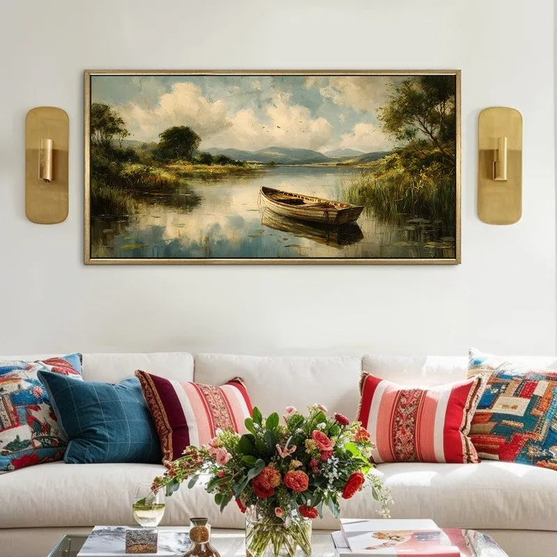 Vintage Serenity Boat Scene Wall Art media 1