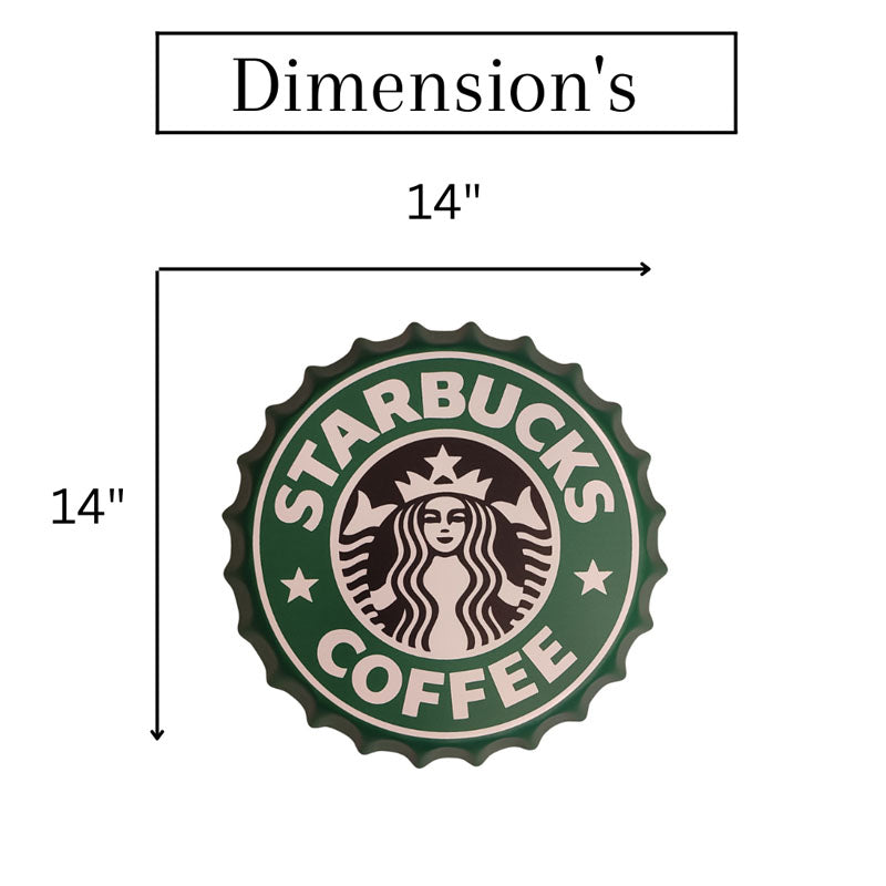 Starbucks Coffee Bottle Cap Metal Wall Accent media 5