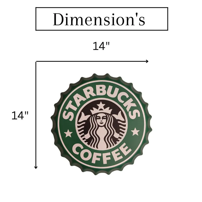 Starbucks Coffee Bottle Cap Metal Wall Accent media 5