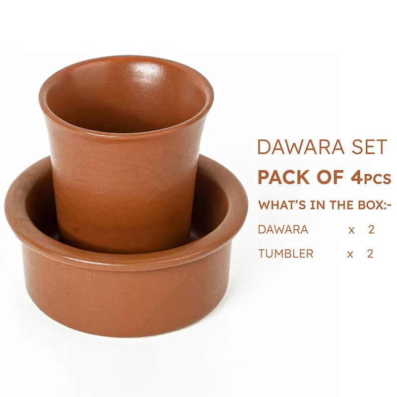 Brew Coffee Ceramic Dabara Set (120 ML) - Four Piece Set media 3