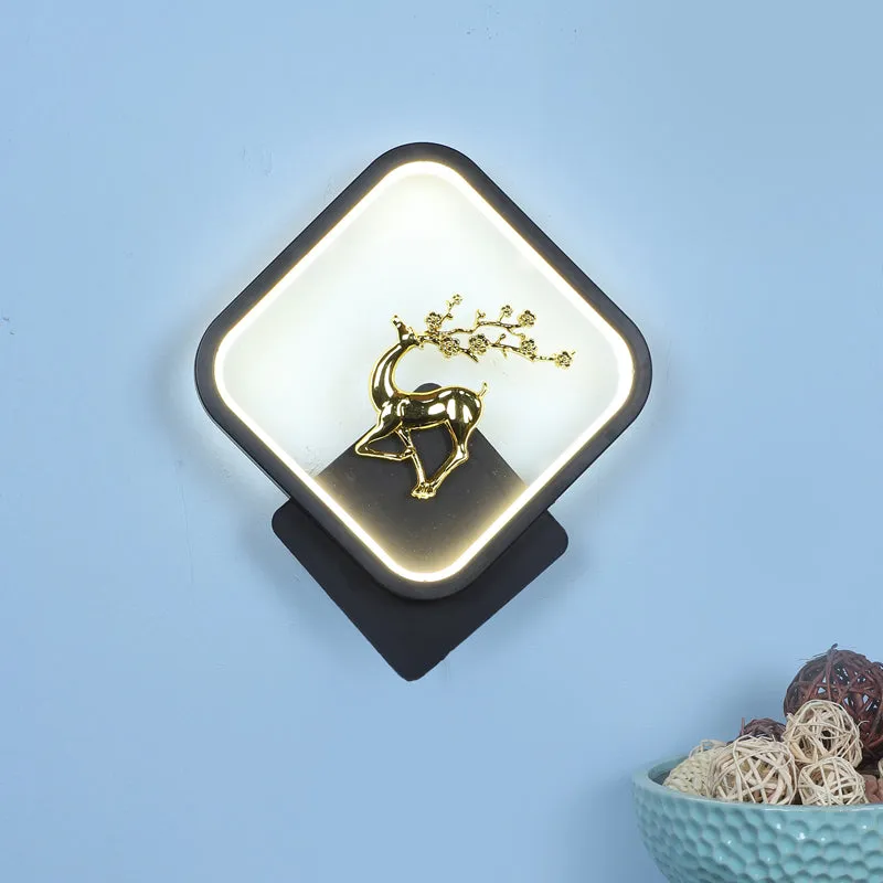 Stag Black Iron Wall Lamp media 5