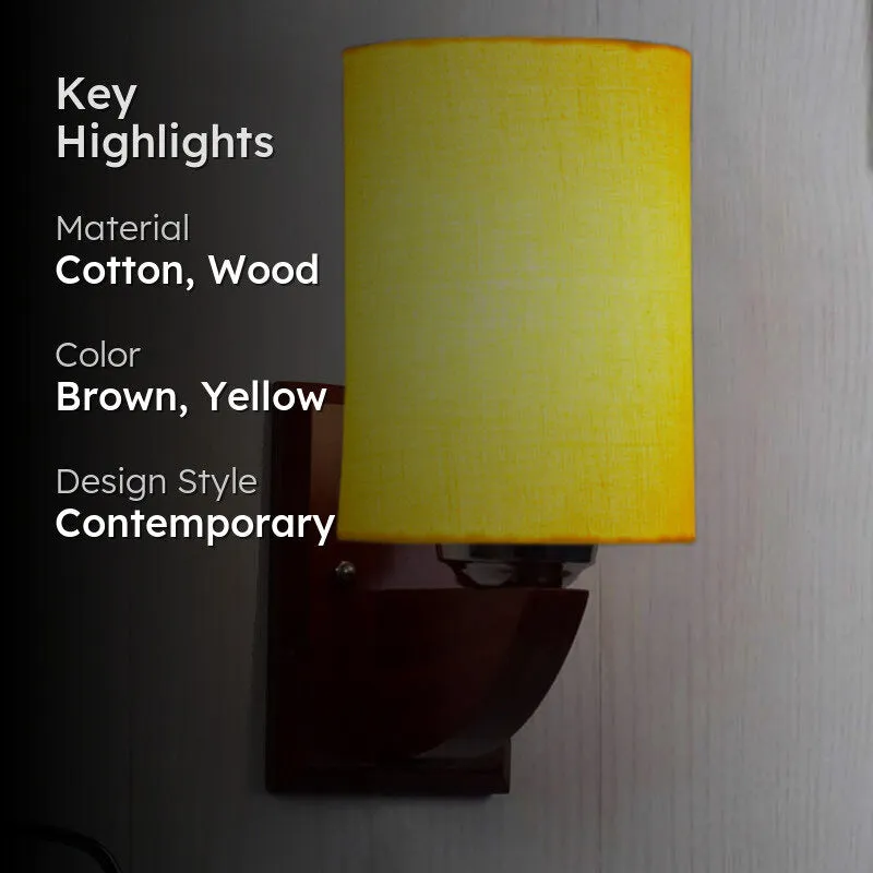 Tangerine Cylindrical Wooden Wall Lamp media 2