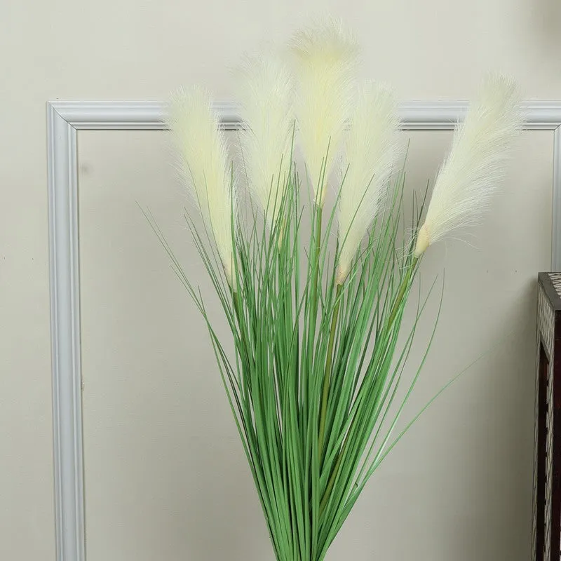 Artificial White Pampas Grass Without Pot - 3.3 Feet media 5