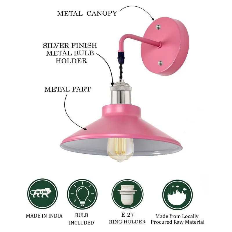 ZenithAura Multi-Choice Metal Wall Lamp - Pink & Silver media 6