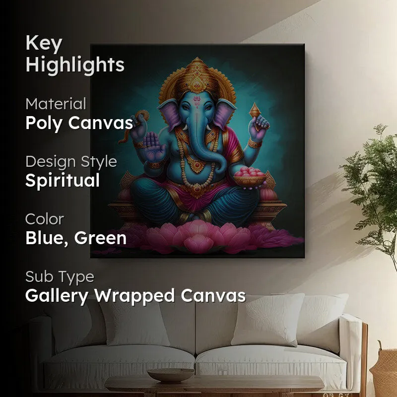Lord Ganesha Poly Canvas Wall Painting media 2