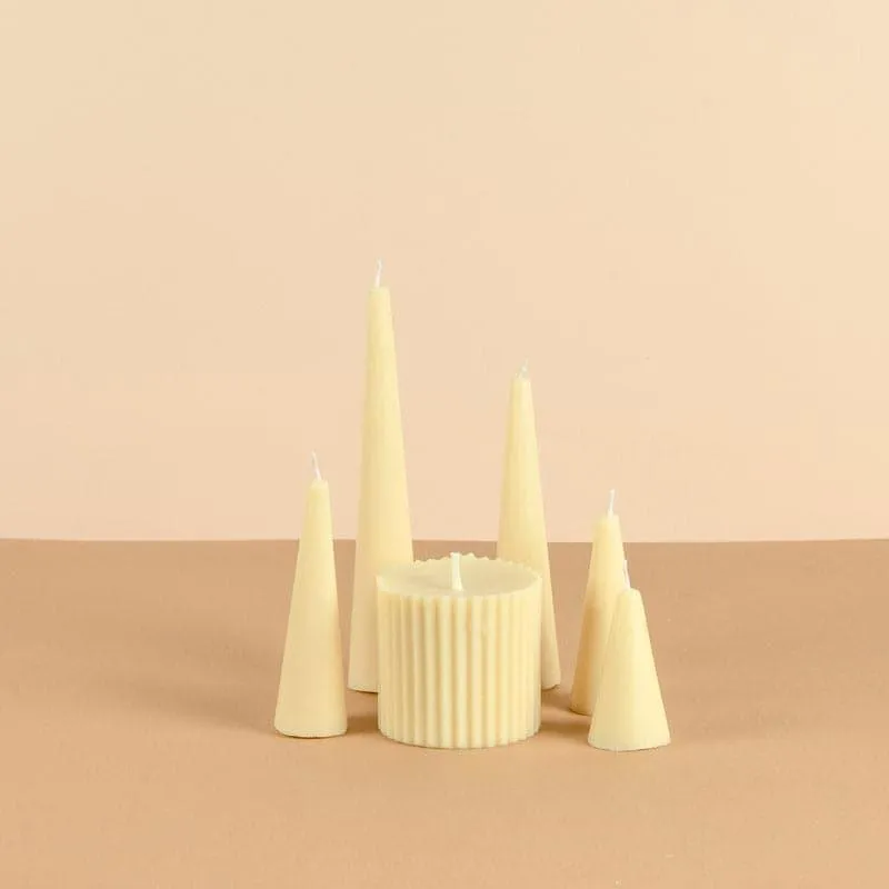 Infinity Set of 6 Ivory Candles - Vanilla Cinnamon Scented media 4
