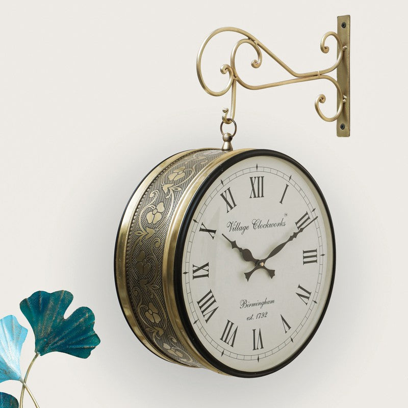 Railway Regency Double - Sided Vintage Wall Clock - Gold media 4