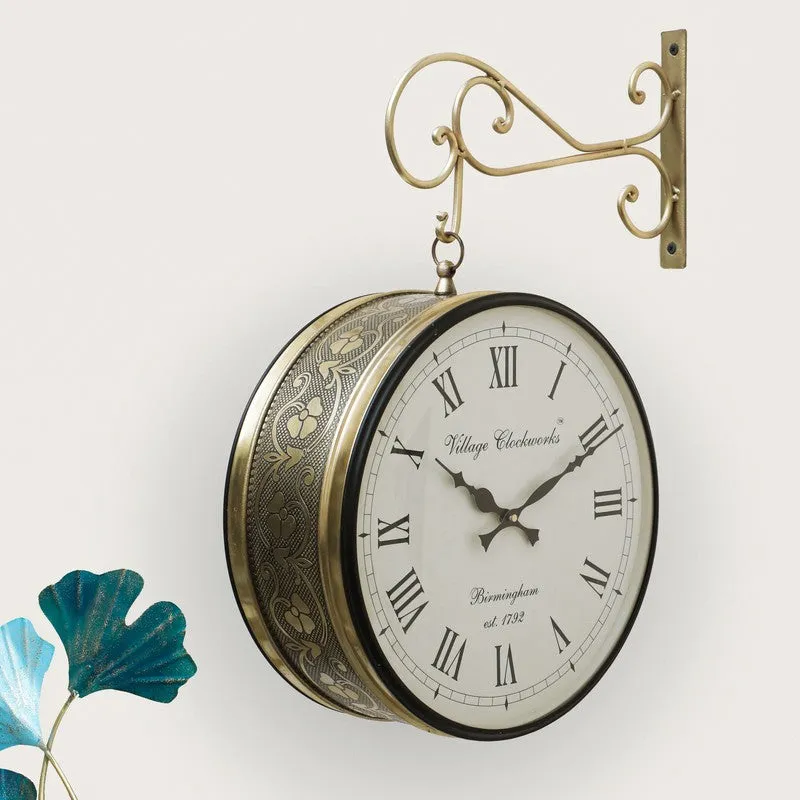 Railway Regency Double - Sided Vintage Wall Clock - Gold media 4