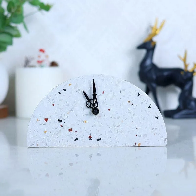 Hemi Terrazoo Hand Crafted Marble Table Clock media 3