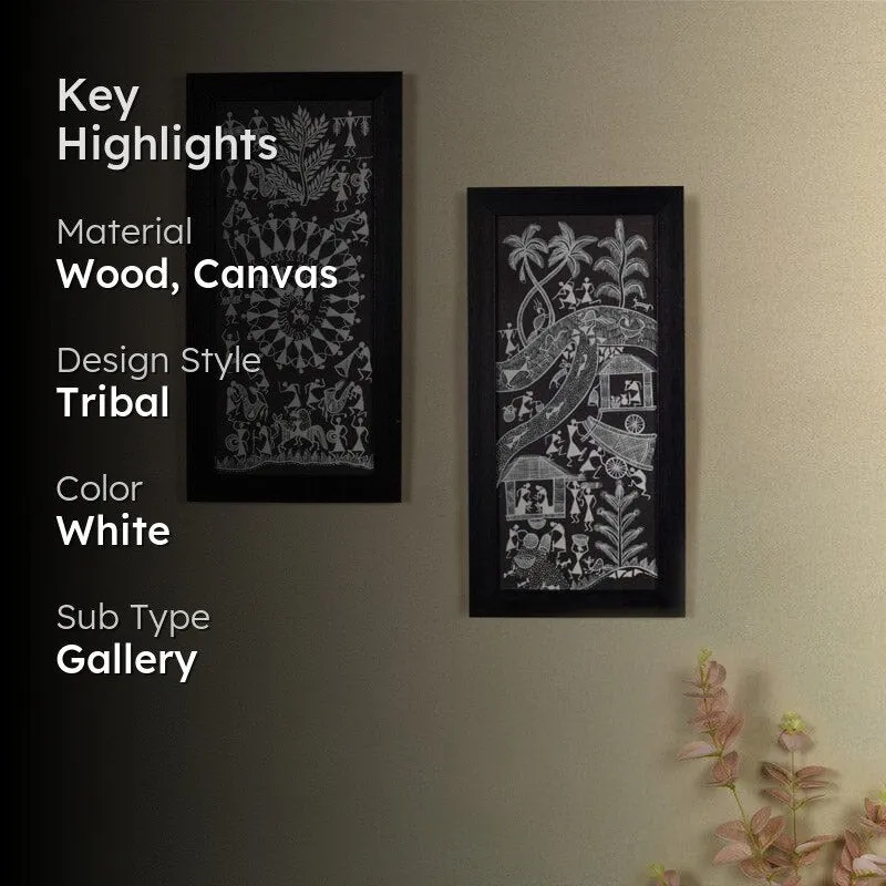 Warli Rythm Wall Art - Set Of Two media 2