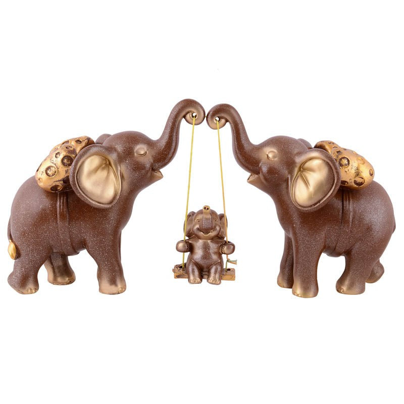 Tiny Tuskers Painted Polyresin Show Piece - Brown media 3