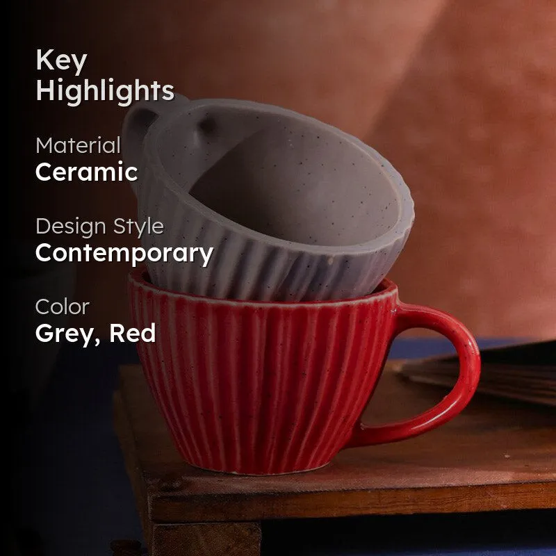 Neith Ceramic Tea Cup (230 mL Each) - Set of Two media 2