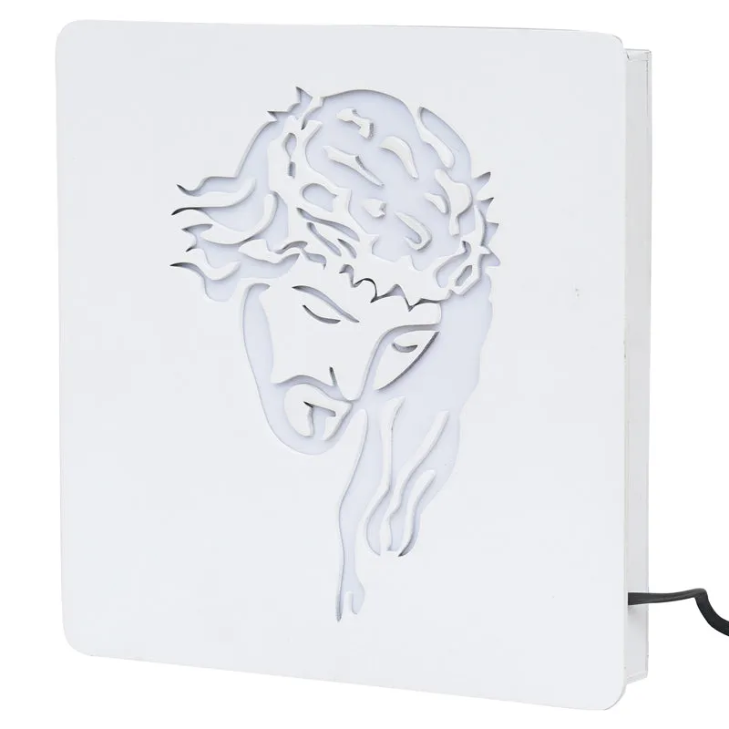 Jesus Christ LED Wooden Wall Lamp media 4