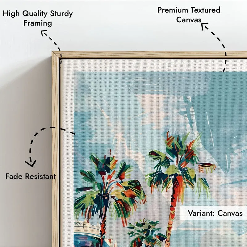 Vintage San Diego Framed Canvas Archival Canvas Wall Painting - Natural Brown Frame media 6