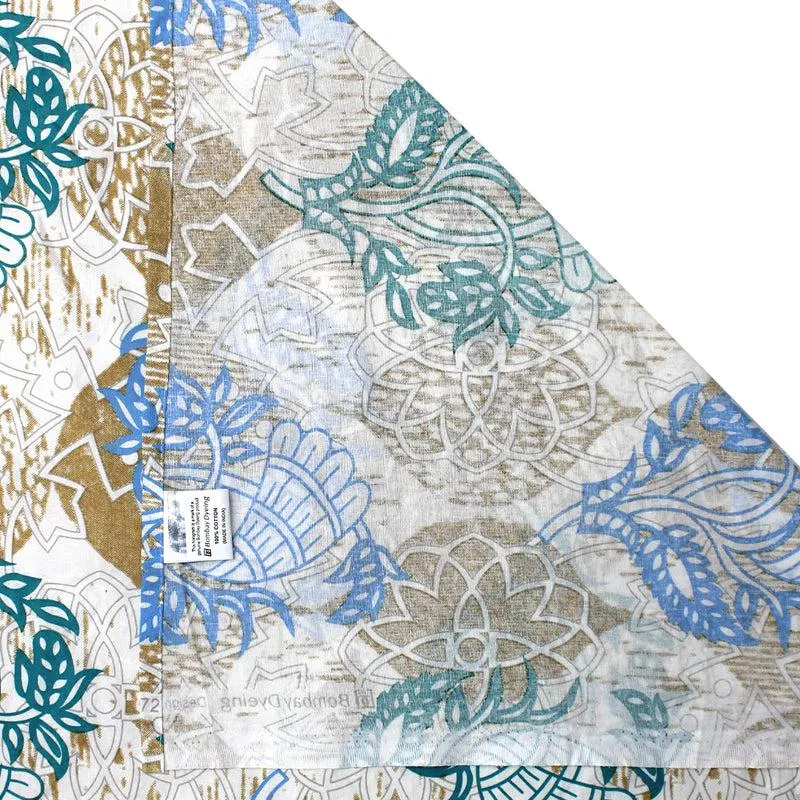 Wishi Ethnic Cotton Bedsheet (Yellow,Blue) - 110 TC media 6
