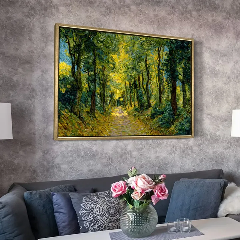 Dappled Walk Canvas Wall Painting With Frame media 6
