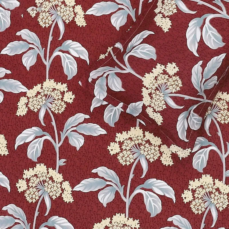 Monte Carlo Flow Garden Bedsheet (Maroon) - 120 GSM media 6