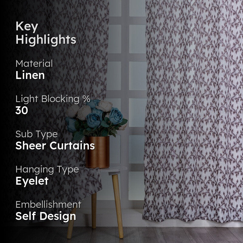 Vireza Soft Touch Floral Curtain - Set Of Two media 2