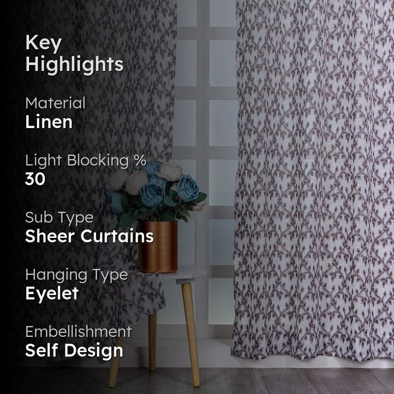 Vireza Soft Touch Floral Curtain - Set Of Two media 2