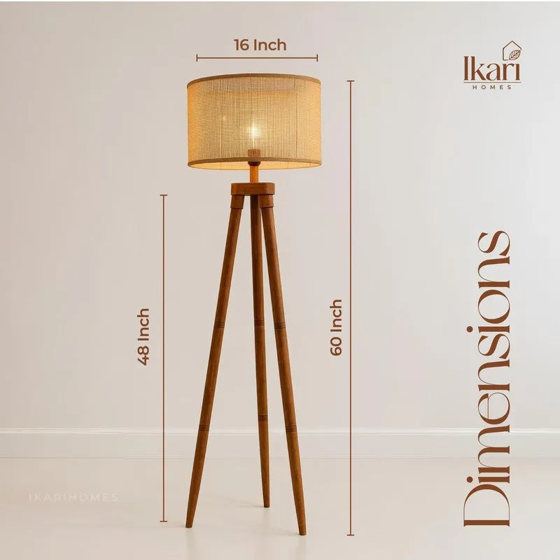 Tripod Hex Acacia Wood Floor Lamp media 12