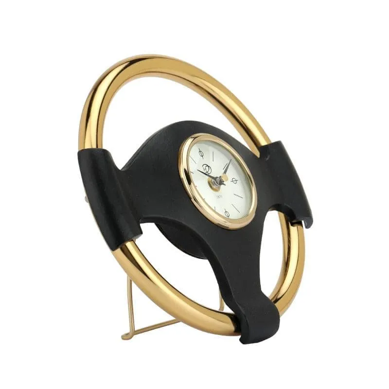 Vintage Steer Table Clock - Gold media 3