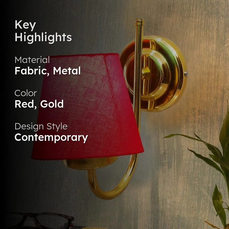 Galora Fabric & Metal Wall Lamp - Red media 2