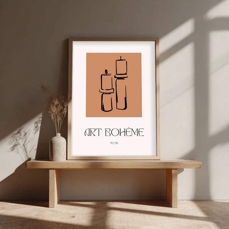 Ritual Calm Canvas Wall Painting With Brown Frame media 4
