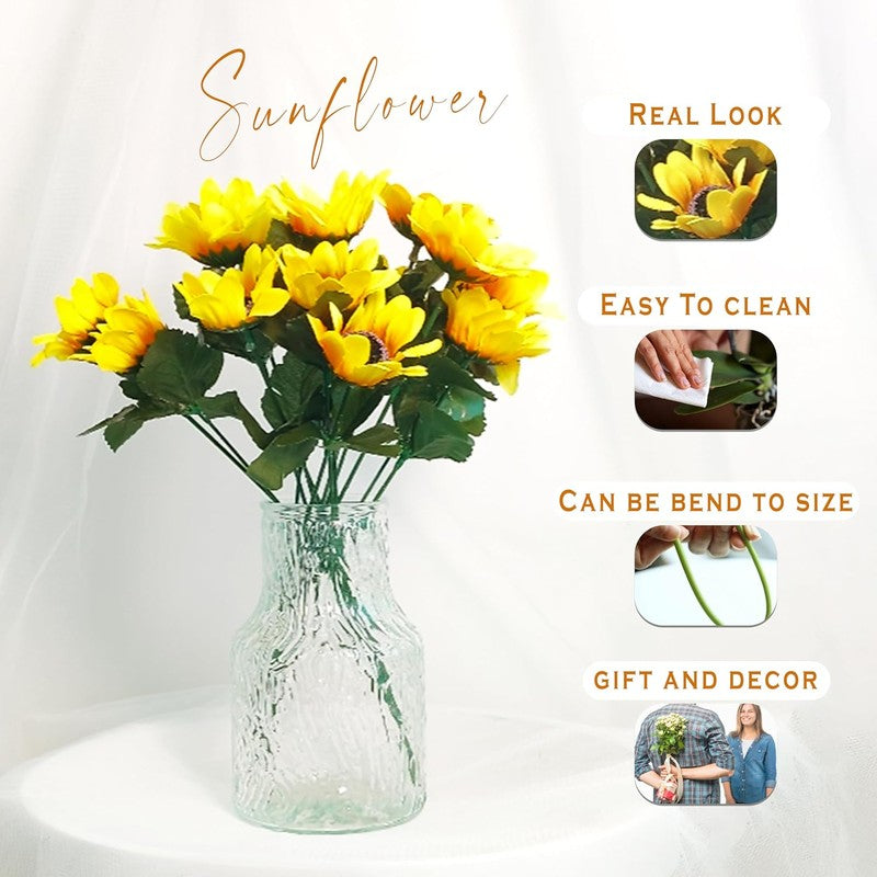 Faux Artificial Sunflower (Yellow) - Set Of Two media 5