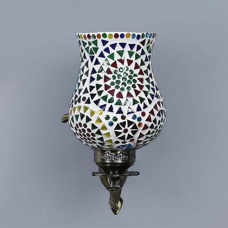 Mandala Pied Glass & Metal Wall Lamp - Multi media 6