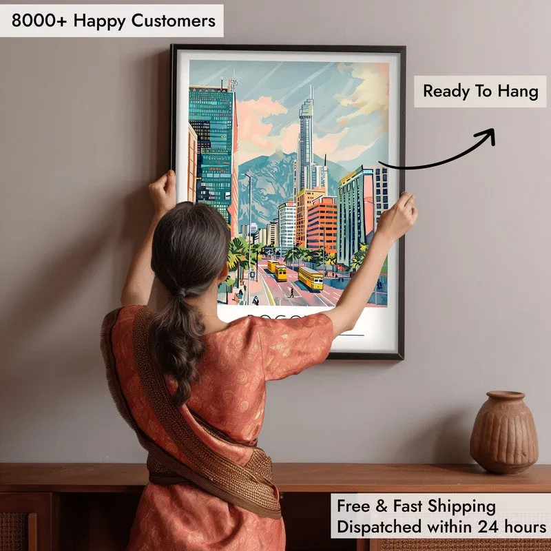 Vintage Bogota Framed Canvas Wall Painting media 6