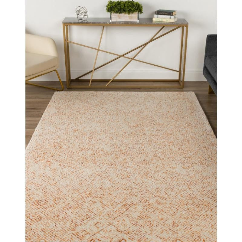 Timeless Textures Hand Tufted Wool Rug - Orange & White media 3