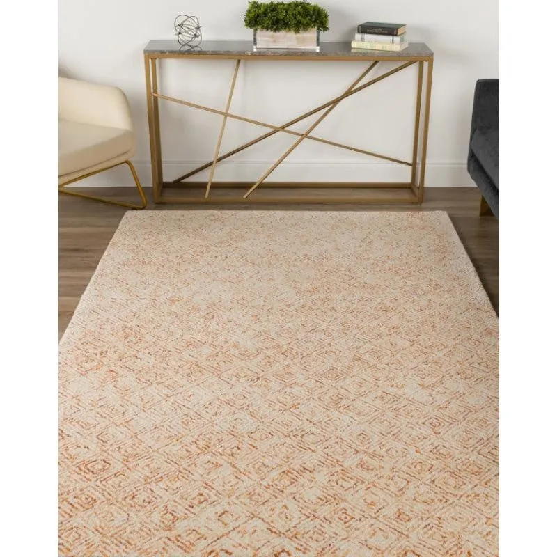 Timeless Textures Hand Tufted Wool Rug - Orange & White media 3