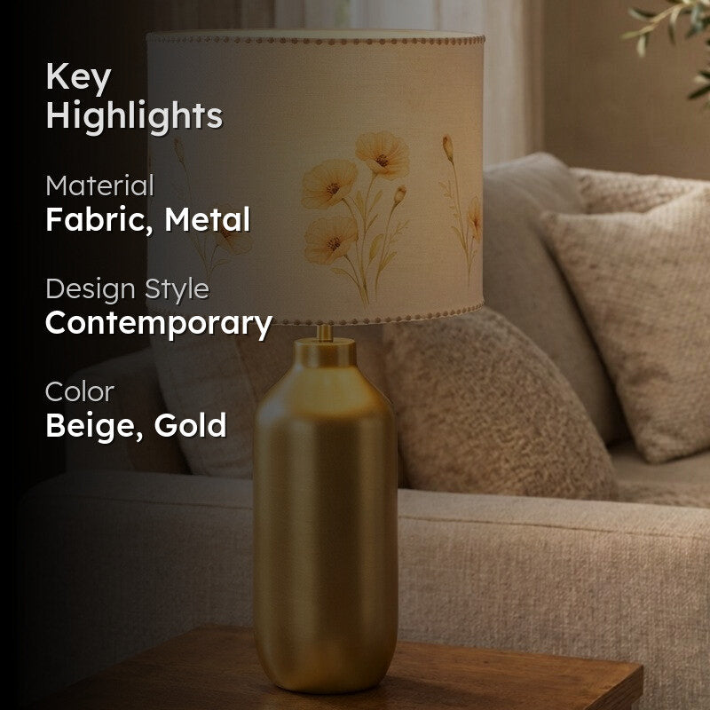 Verona Aura Cotton Table Lamp - Yellow media 2