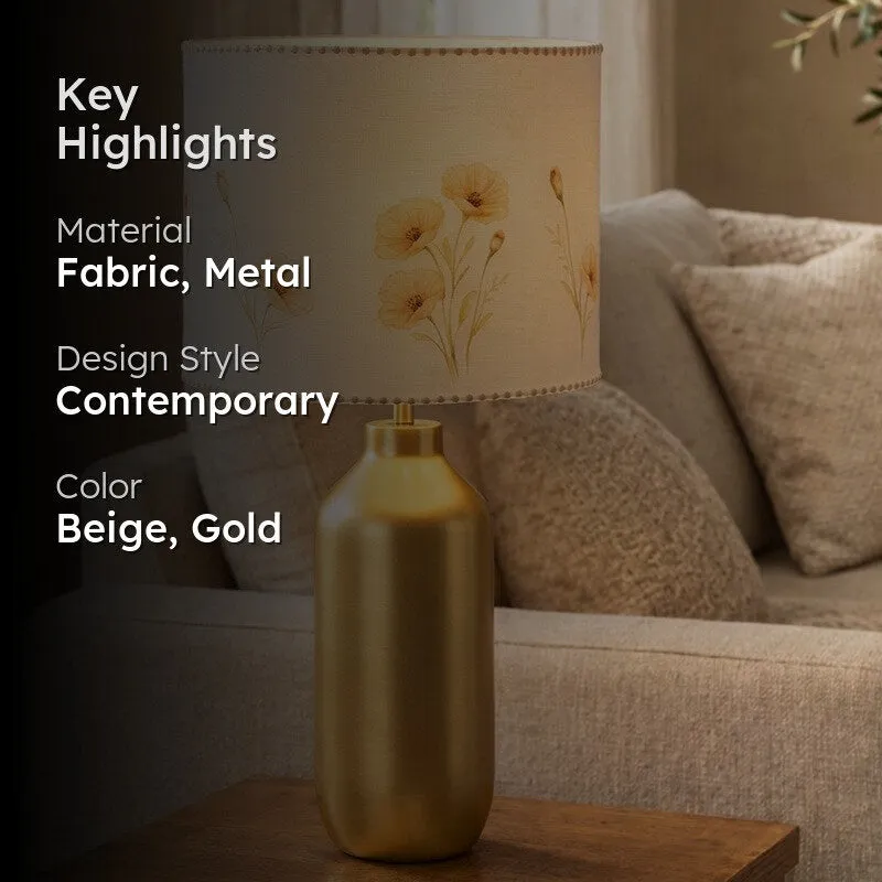 Verona Aura Cotton Table Lamp - Yellow media 2