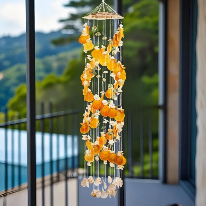 Ocean Whisper Spiral Sea Shell Windchime media 3
