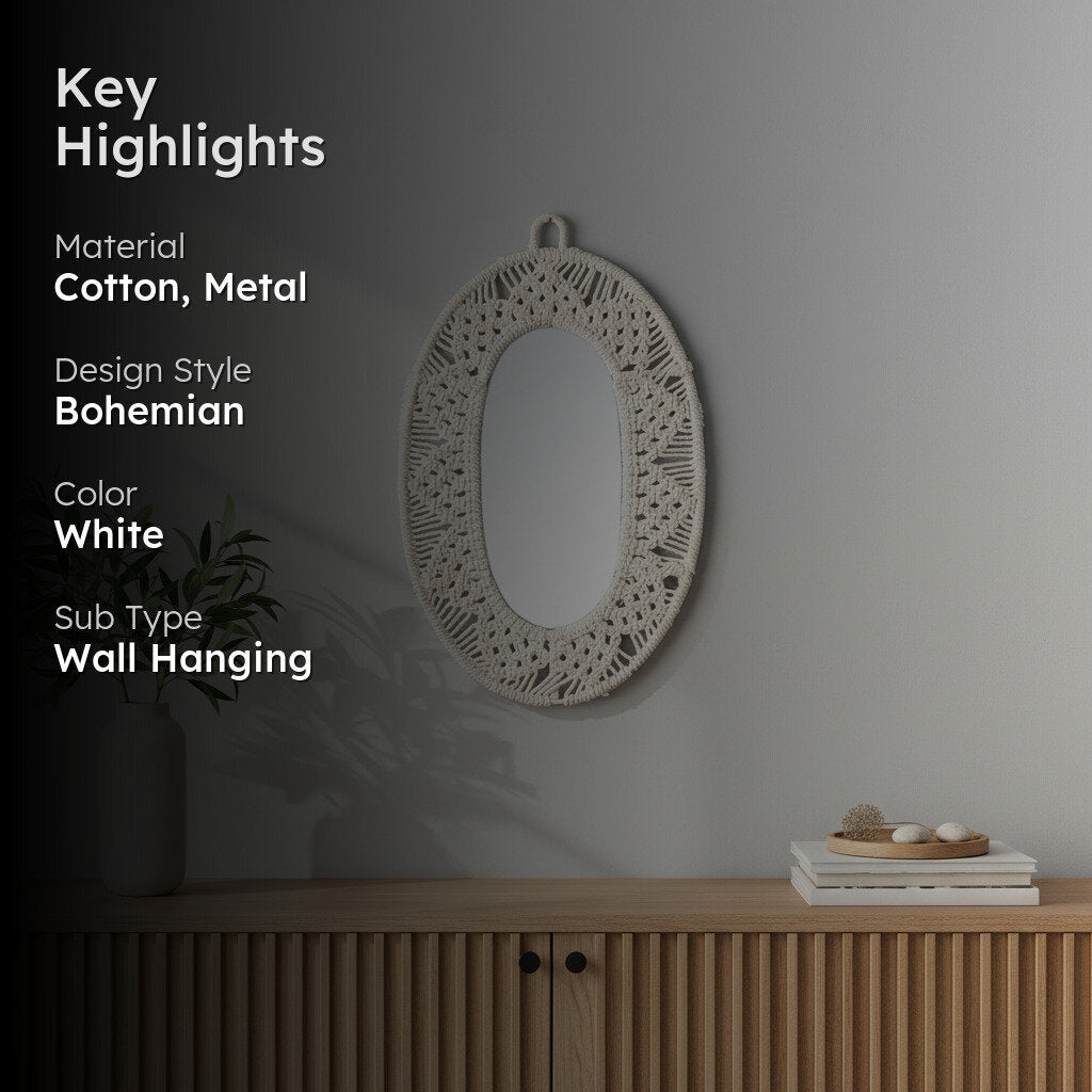 Soulfully Boho Macrame Wall Mirror media 3