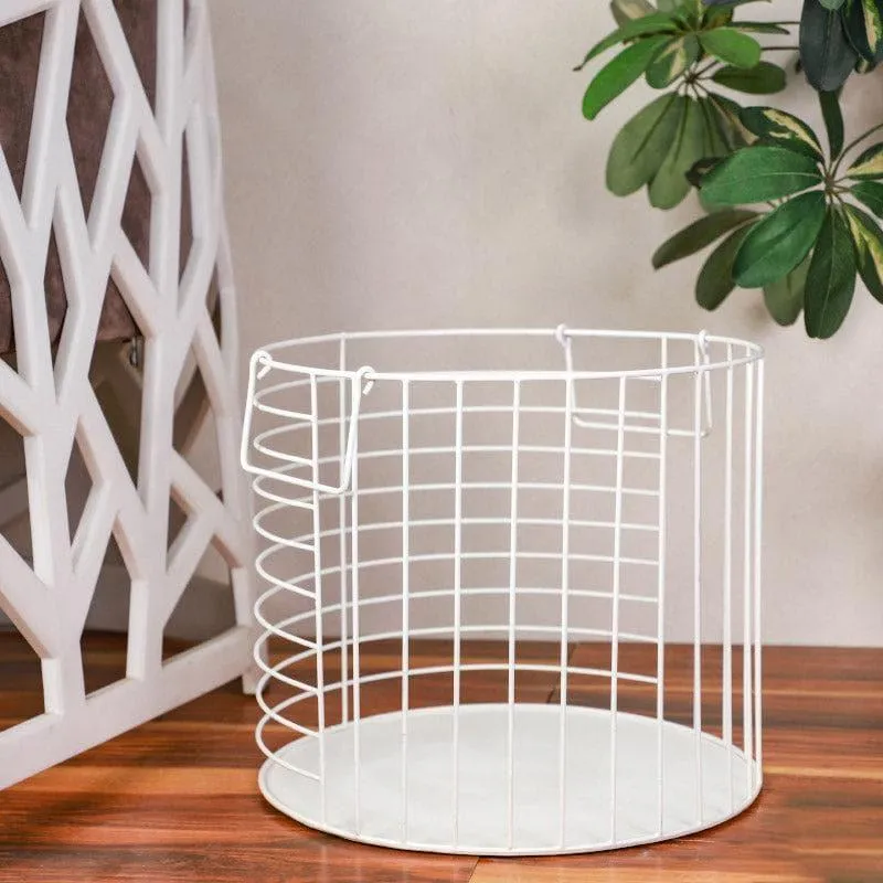 Round Iron Weave Laundry Basket media 3