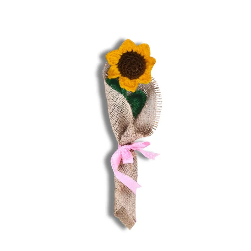 Crochet Handmade Sunflower Bouquet - Yellow media 3