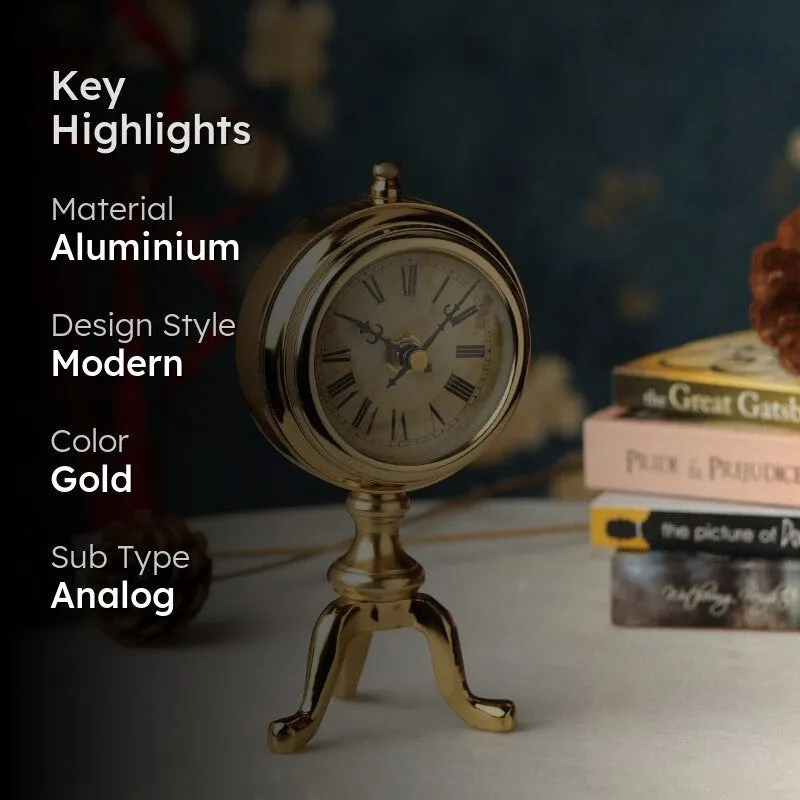 Bastien Table Clock - Gold media 2