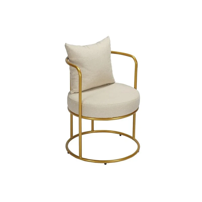 Estora Metal Accent Chair - Beige media 5