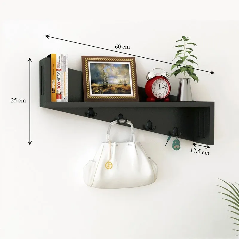 Minimalist Wooden Wall Key Holder - Black media 5