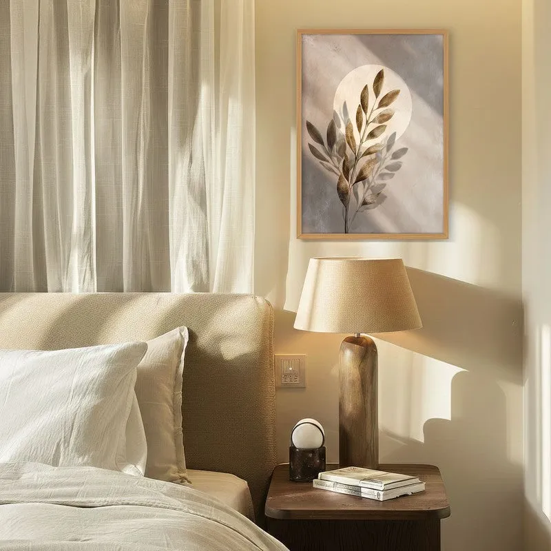 Nature Inspired Botanical Archival Paper Wall Painting With Brown Frame media 4