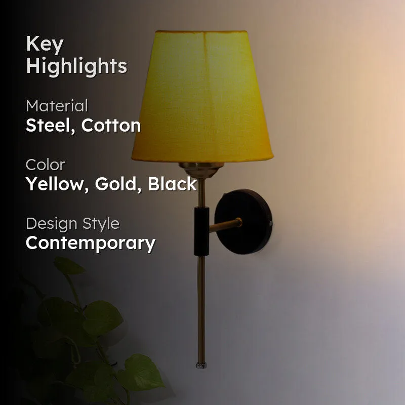 Beryll Steel & Cotton Wall Lamp - Yellow media 2